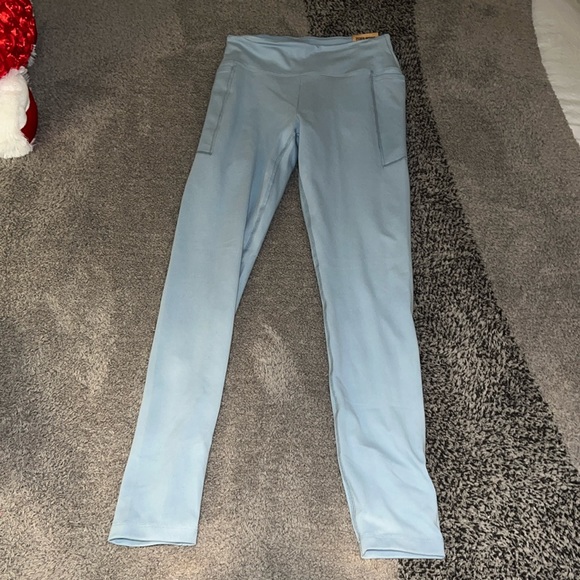 Victorias Sceret Pink active blue leggings side medium with pockets - Picture 1 of 5